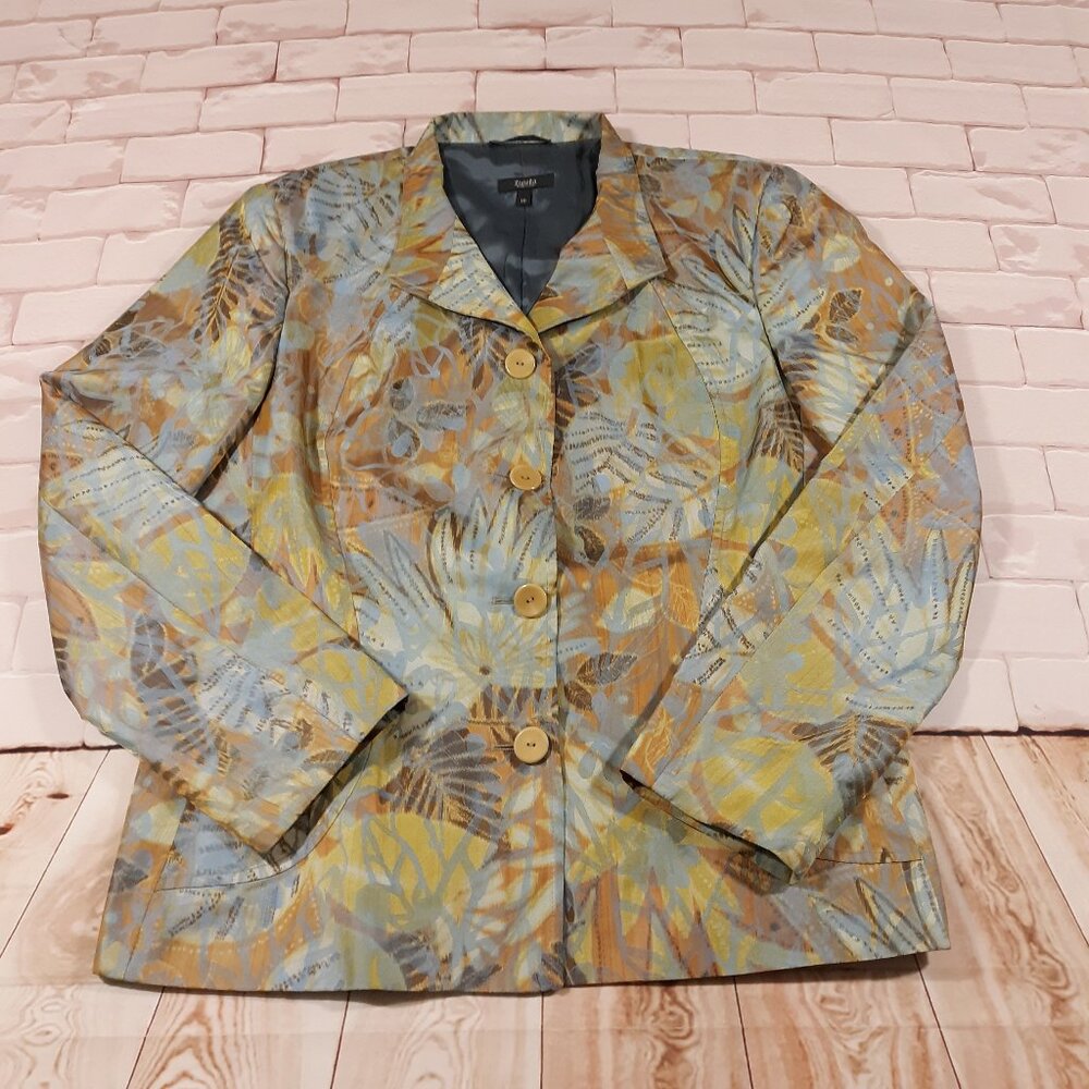 ZANELLA Blazer Suit Jacket Made In Italy Womens Size 10 Multicolor Floral